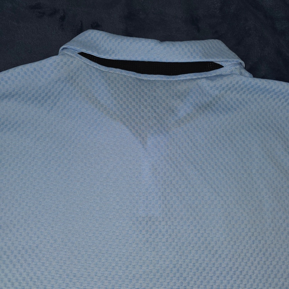 Nike Dri-FIT Polo Shirt Mens 3XL Blue Textured Golf Performance Top - Picture 9 of 16